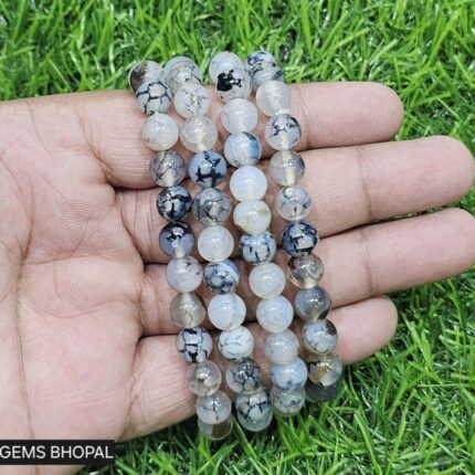 Natural Dragon Vein Agate Stone Bracelet