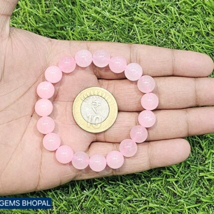 Natural Rose Quartz Stone Bracelet (10 mm)