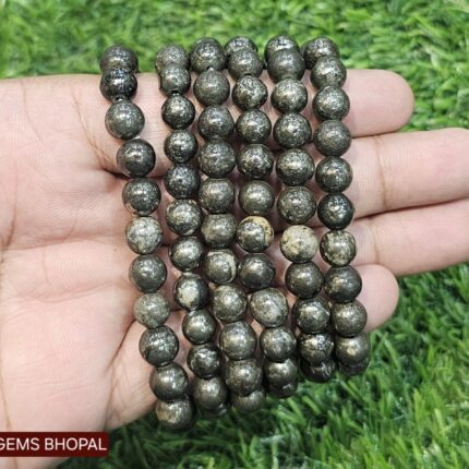 Natural Pyrite Stone Bracelet (8 mm) (Basic)
